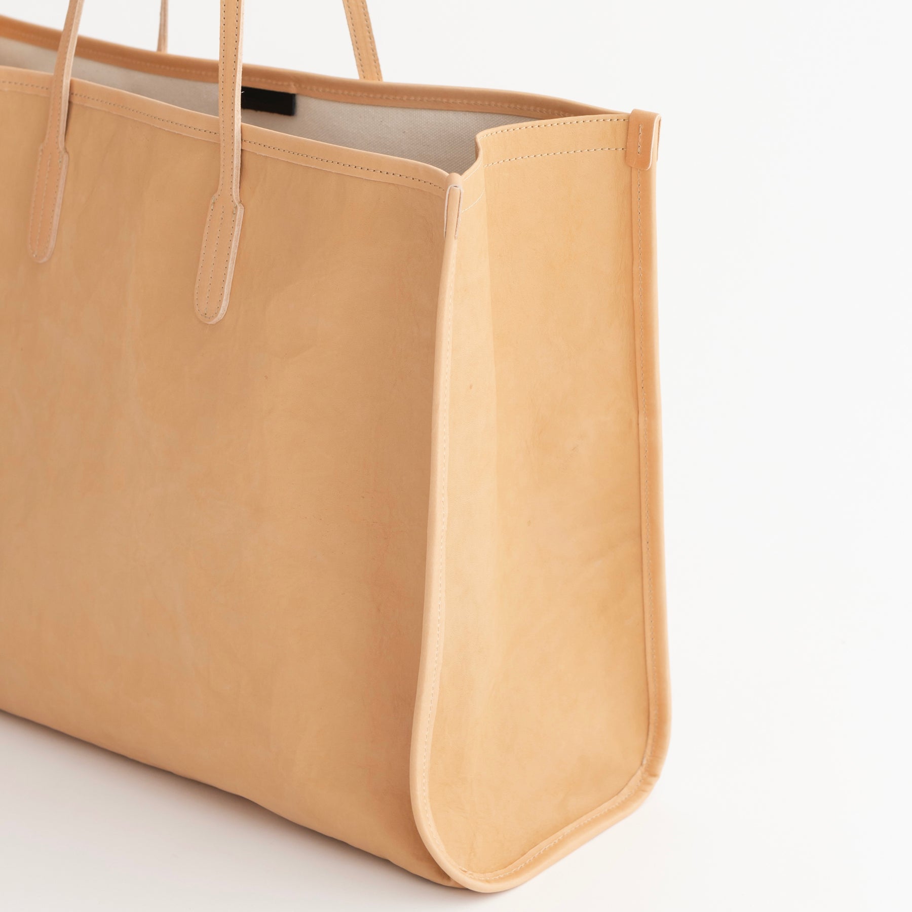 ITTI HOME | イッチホーム / HOME BIG TOTE - NATURAL | ホームビッグレザートートバッグ - ナチュラル ベージュ | マザーズバッグ レザー 本革 大きいサイズ ビジネス 普段使い