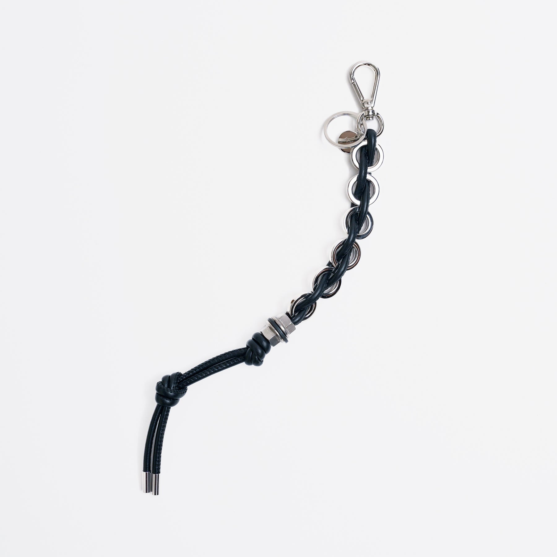 ITTI (イッチ) - CRISTY RING CHAIN KNOT CHARM / STCOW (クリスティリングチェーンノットチャーム / ステッチカウレザー) | キーホルダー 鍵 リング レザー ブランド メンズ レディース 贈り物 ギフト プレゼント アイボリー ブラック 黒