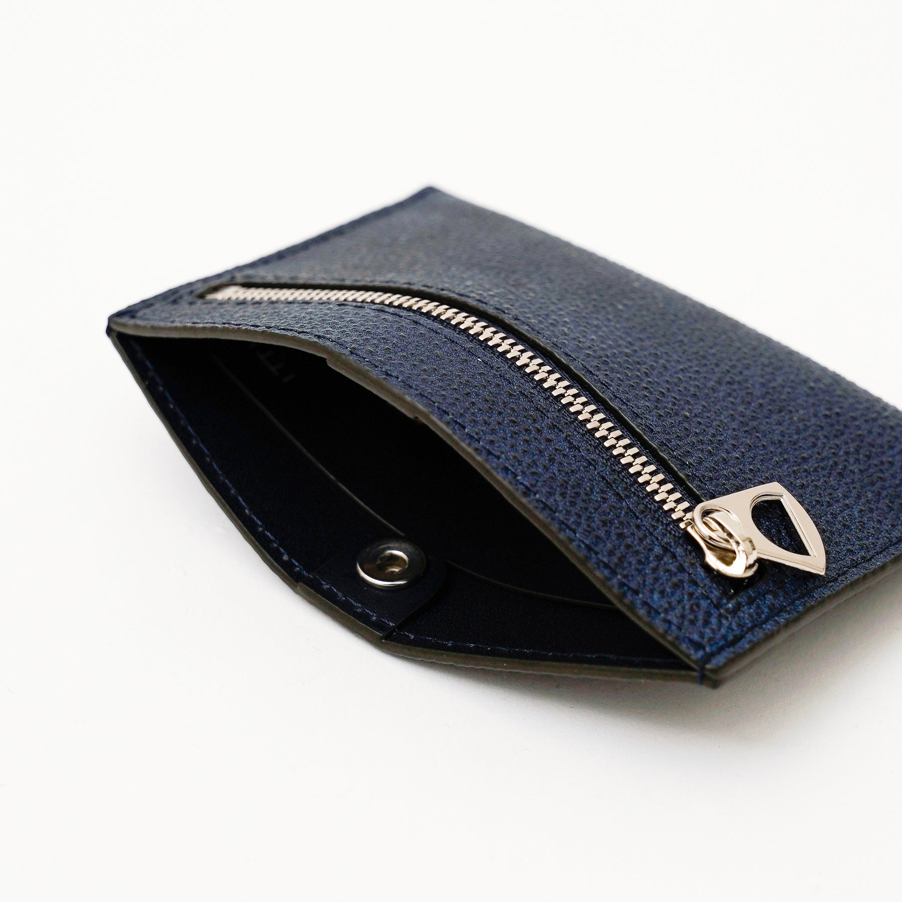 ITTI (イッチ) | CRISTY SMART CARD WLT / AIZAN (クリスティスマートカードウォレット / 藍桟革) | ミニ 財布 薄い さいふ スリム キャッシュレス サイフ 漆 メンズ レディース ブランド レザー インディゴ ネイビー