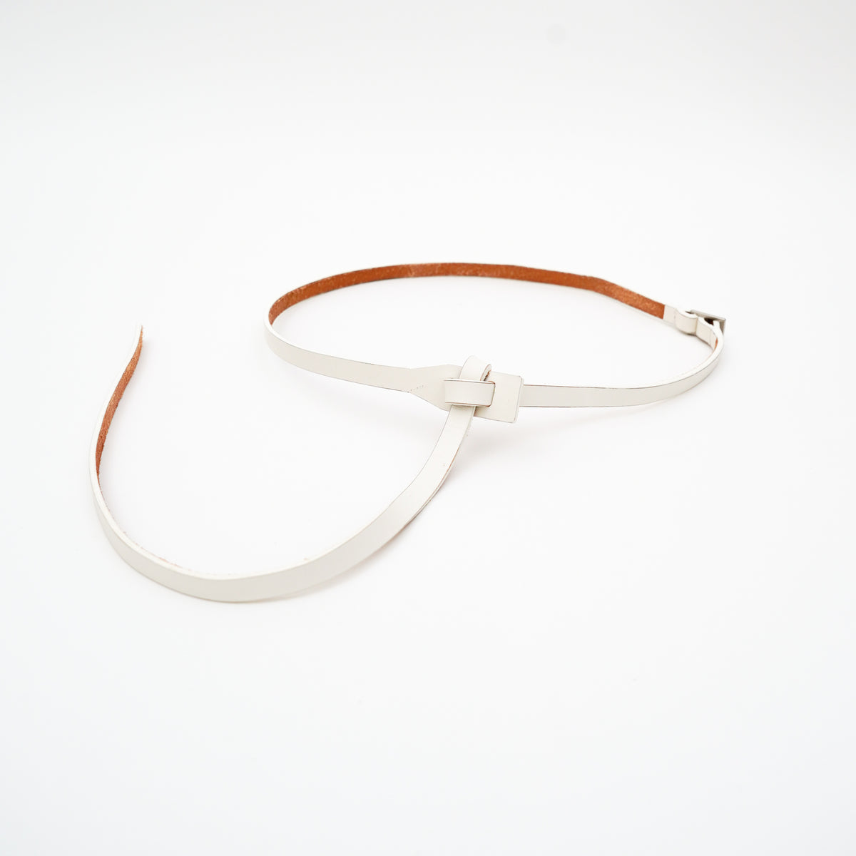 HERRIE KNOT BELT / THUG (ヘリーノットベルト / サグ) - ITTI (イッチ) | レザー ナロー 革小物 サイズ フリー メンズ レディース ブランド ホワイト 白