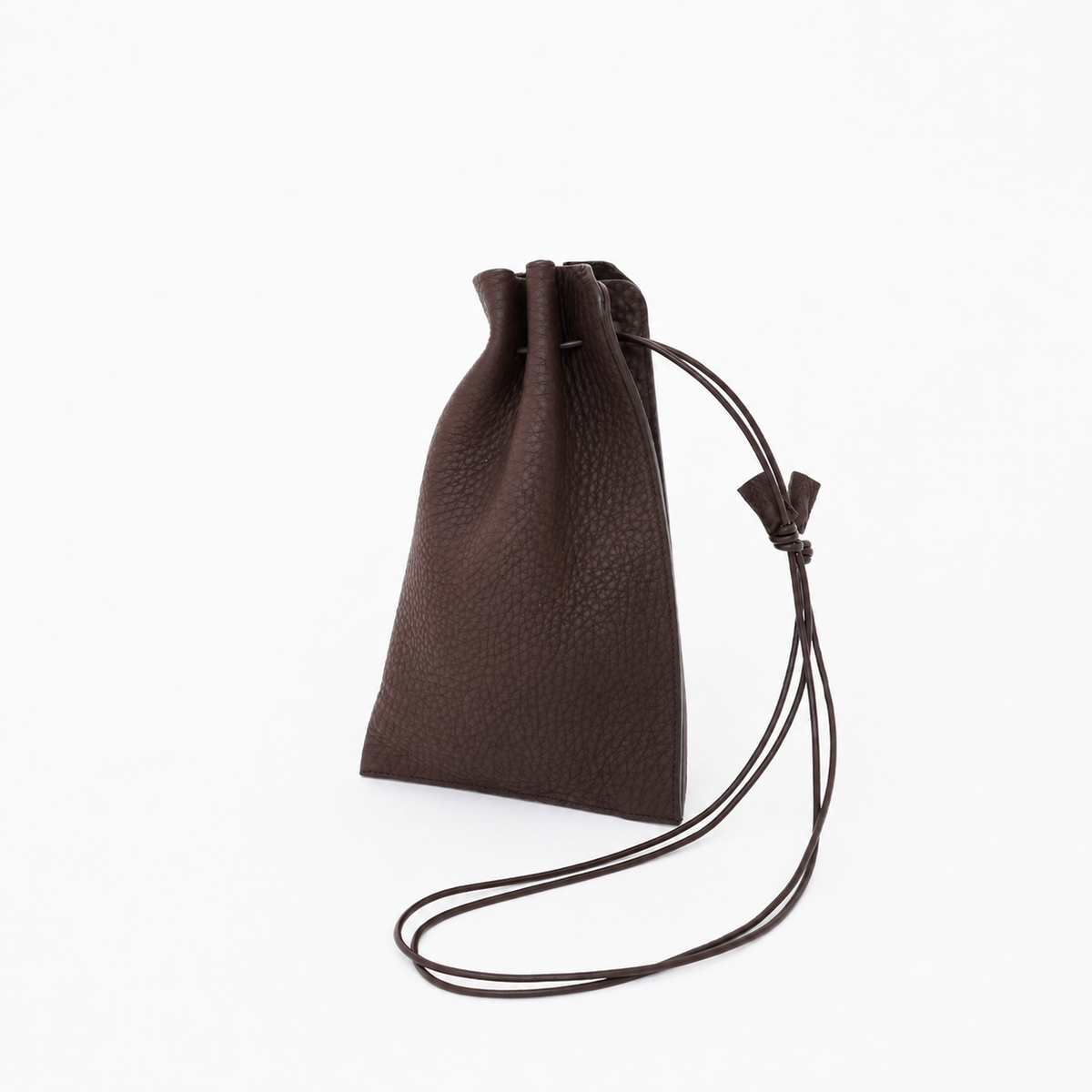 HERRIE KINCHAKU POUCH - PM / DIPLO NUDE|国産レザー巾着ポーチ ミニバッグ メンズ レディース|ITTI(イッチ)公式