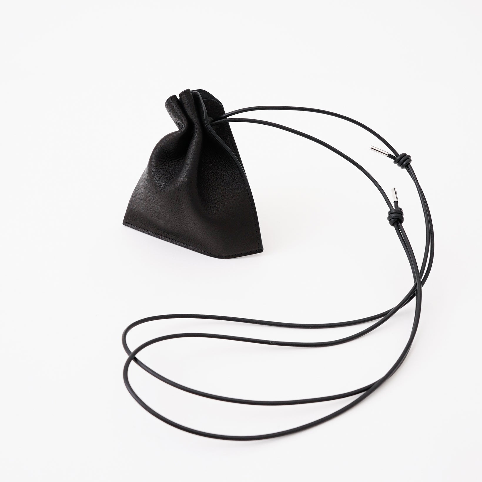 HERRIE KINCHAKU POUCH - XXS / DIPLO NUDE｜国産レザー ミニ巾着