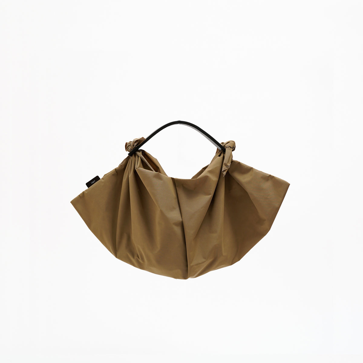 ITTI (イッチ) - HERRIE FUROSHIKI ONE HANDLE BAG - S / RF-LC (ヘリー風呂敷ワンハンドルバッグ - スモール) | 鞄 カバン かばん フロシキ トート ナイロン レザー ブランド メンズ レディース 小さい ミニ ダーク ベージュ ブラウン カーキ 茶色