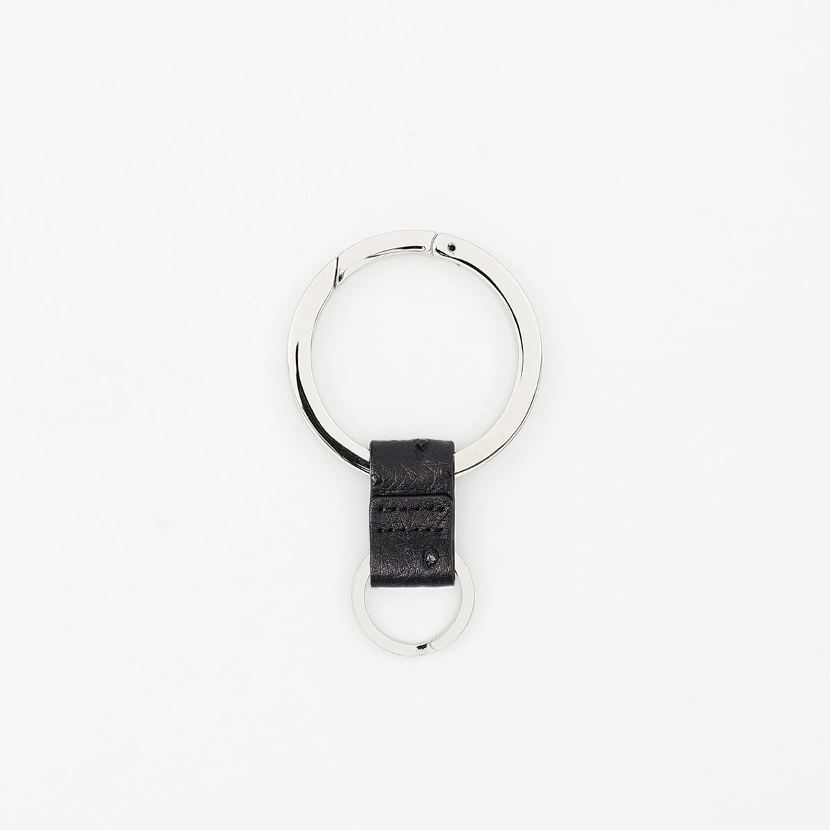 ITTI (イッチ) | CRISTY RING RING / OSTRICH (クリスティリングリング / オーストリッチ) キーリング キーホルダー チャーム 鍵 取り付け サークル メンズ レディース レザー ブランド エキゾチック black ブラック 黒