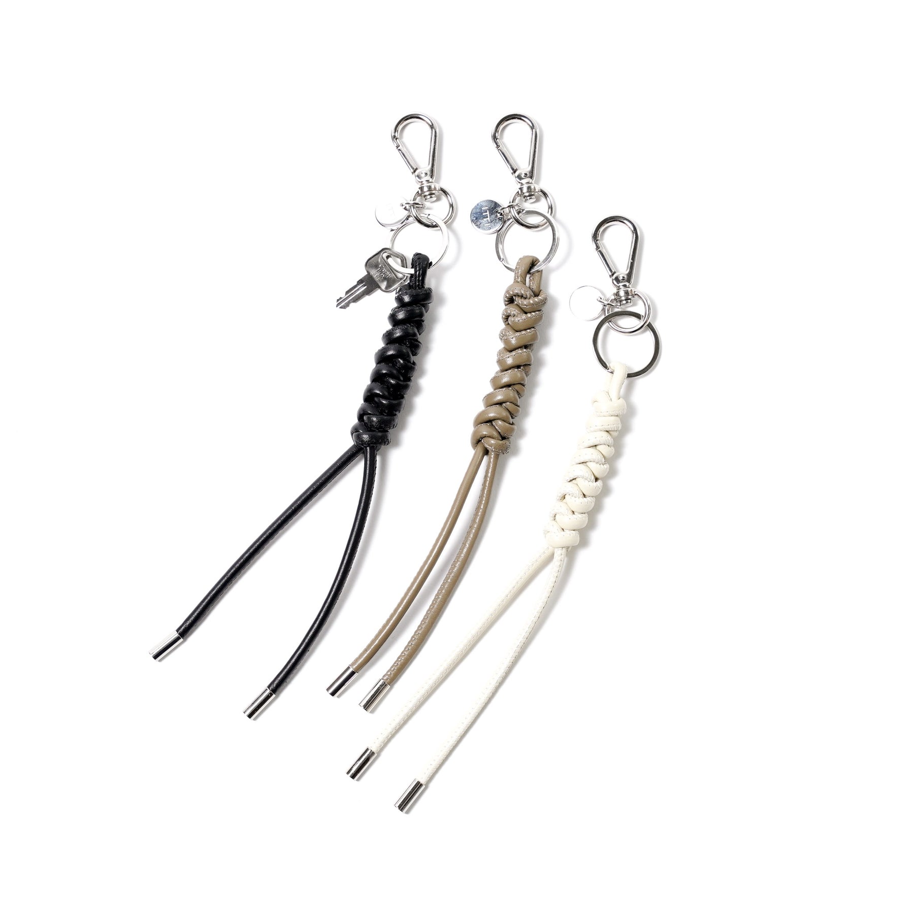 CRISTY SNAKE KNOT CHARM / STCOW (クリスティスネークノットチャーム / ステッチカウレザー) - ITTI (イッチ) キーチャーム キーホルダー ブラック 黒 トープ グレージュ ベージュ ホワイト 白 アイボリー ギフト プレゼント 贈り物 ブランド