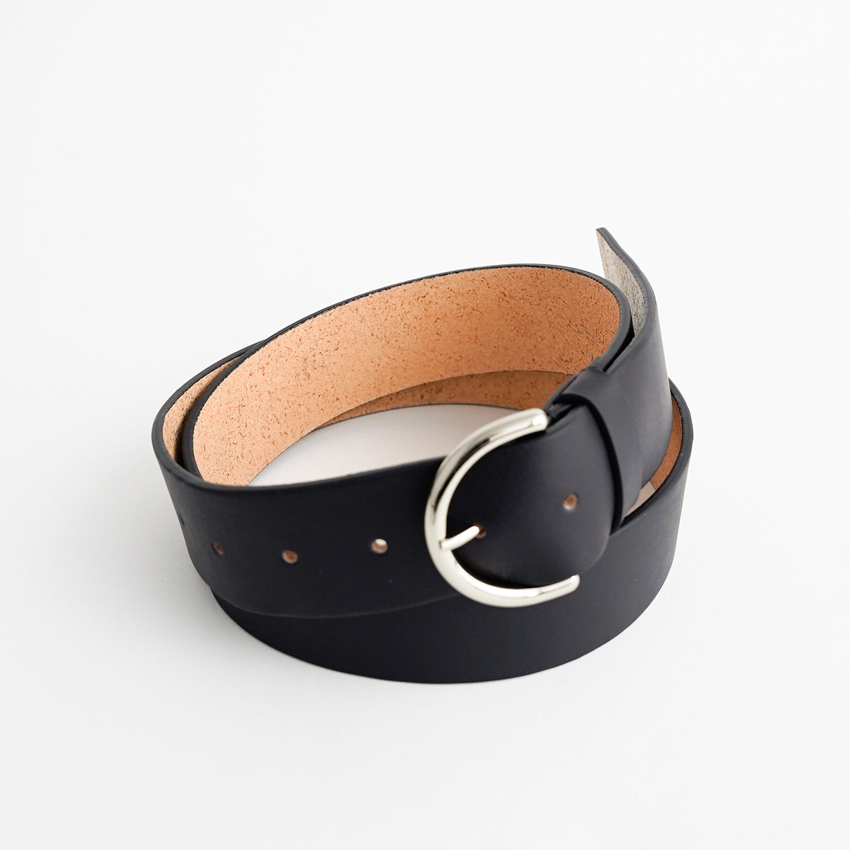 THUG LEATHER BELT / BLACK｜本革 4cm幅 ユニセックス ベルト｜ITTI