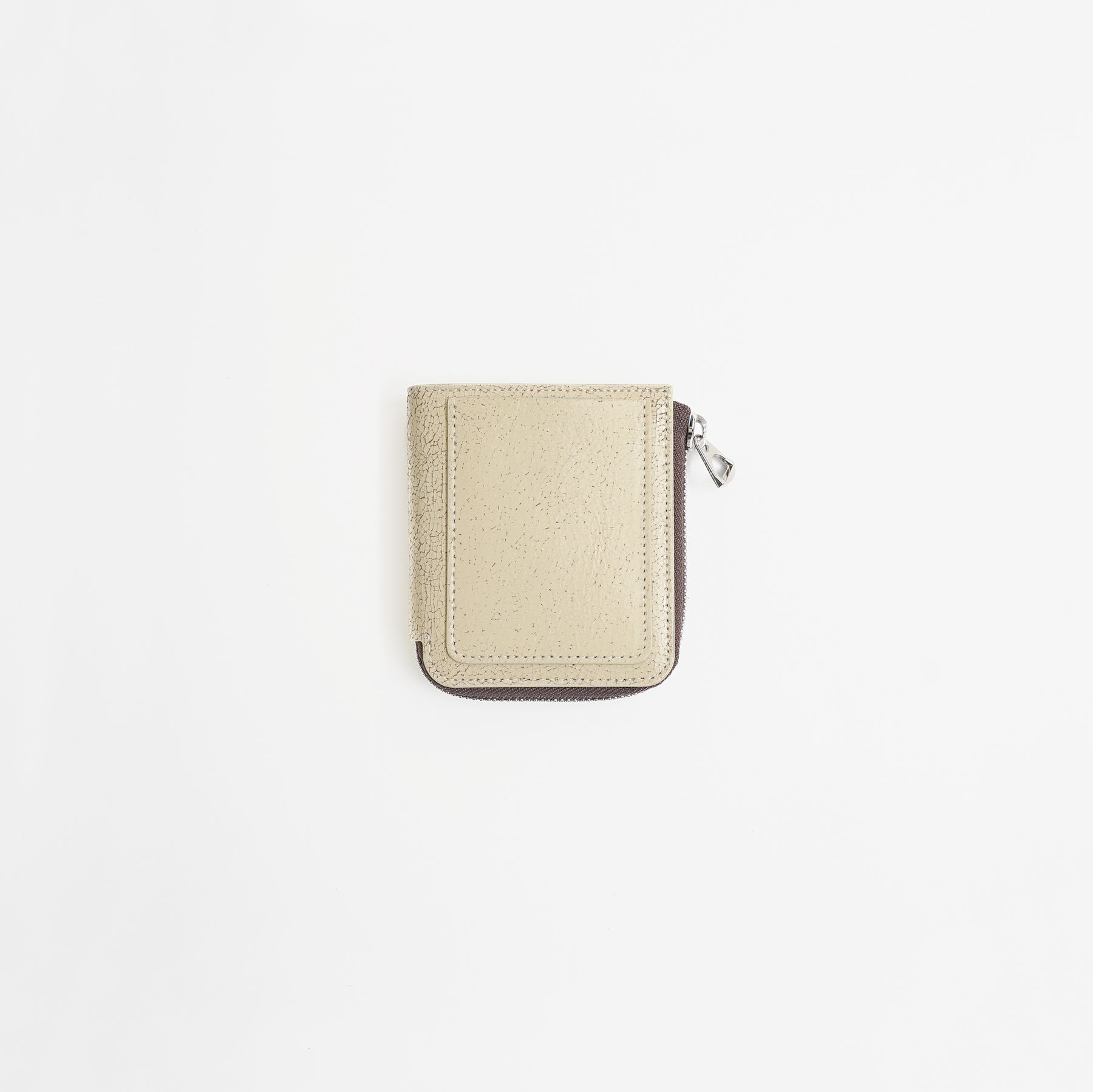 ITTI (イッチ) - CRISTY VERY COMPACT WLT .5 / CRACK (クリスティーベリー小ンパクトウォレット / クラック) | キャッシュレス 財布 ミニ サイフ 本革 さいふ レザー ブランド ブランド 小さい キャッシュレス メンズ レディース ベージュ アイボリー 肌色 ナチュラル