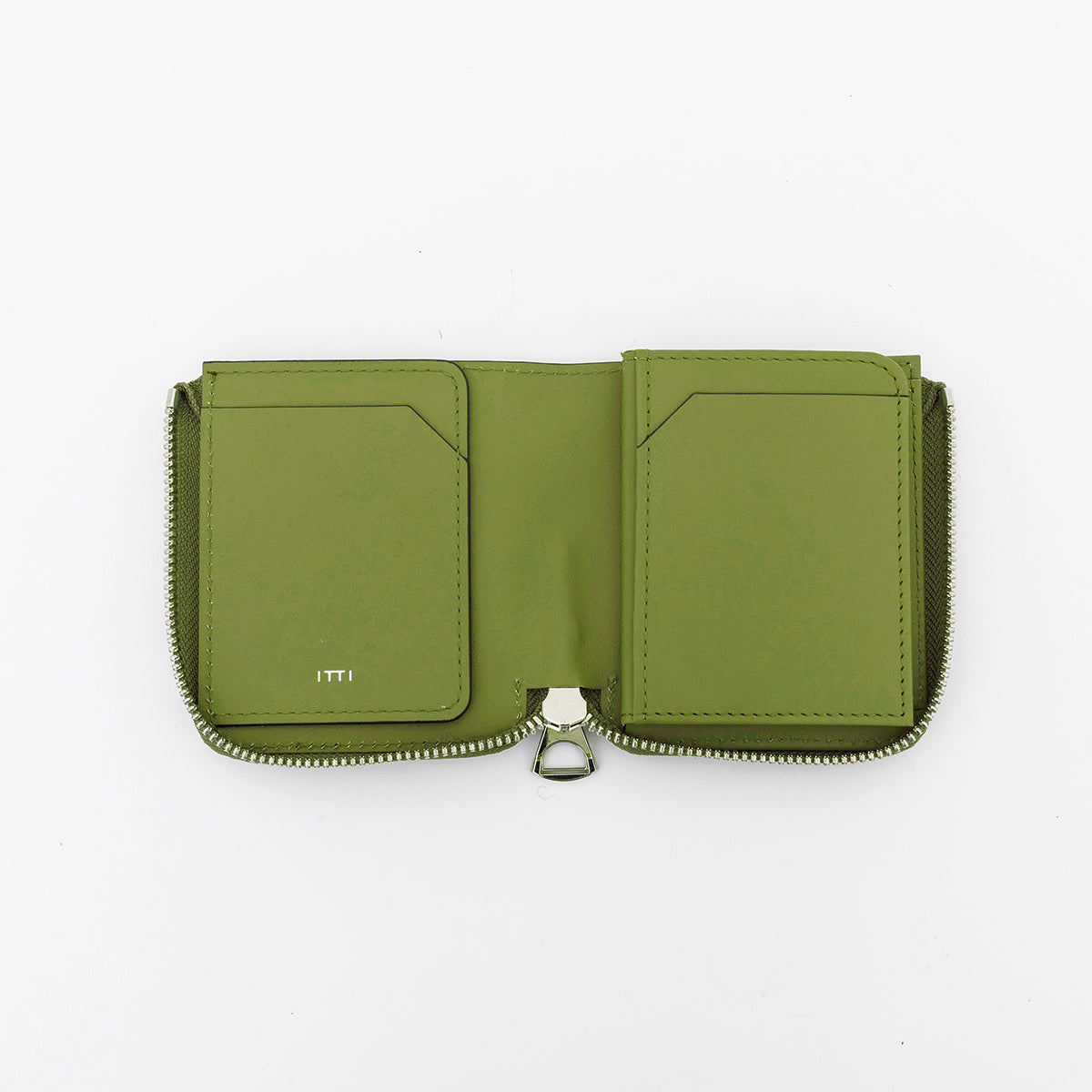 ITTI (イッチ) | CRISTY VERY COMPACT WLT .5 / DIPLO FJORD(ベリーコンパクトウォレット)本革 レザー メンズ レディース 限定 リミテッド ミニサイフ 財布 さいふ キャッシュレス ブランド ライトグリーン 緑 開運 縁起 金運 抹茶色