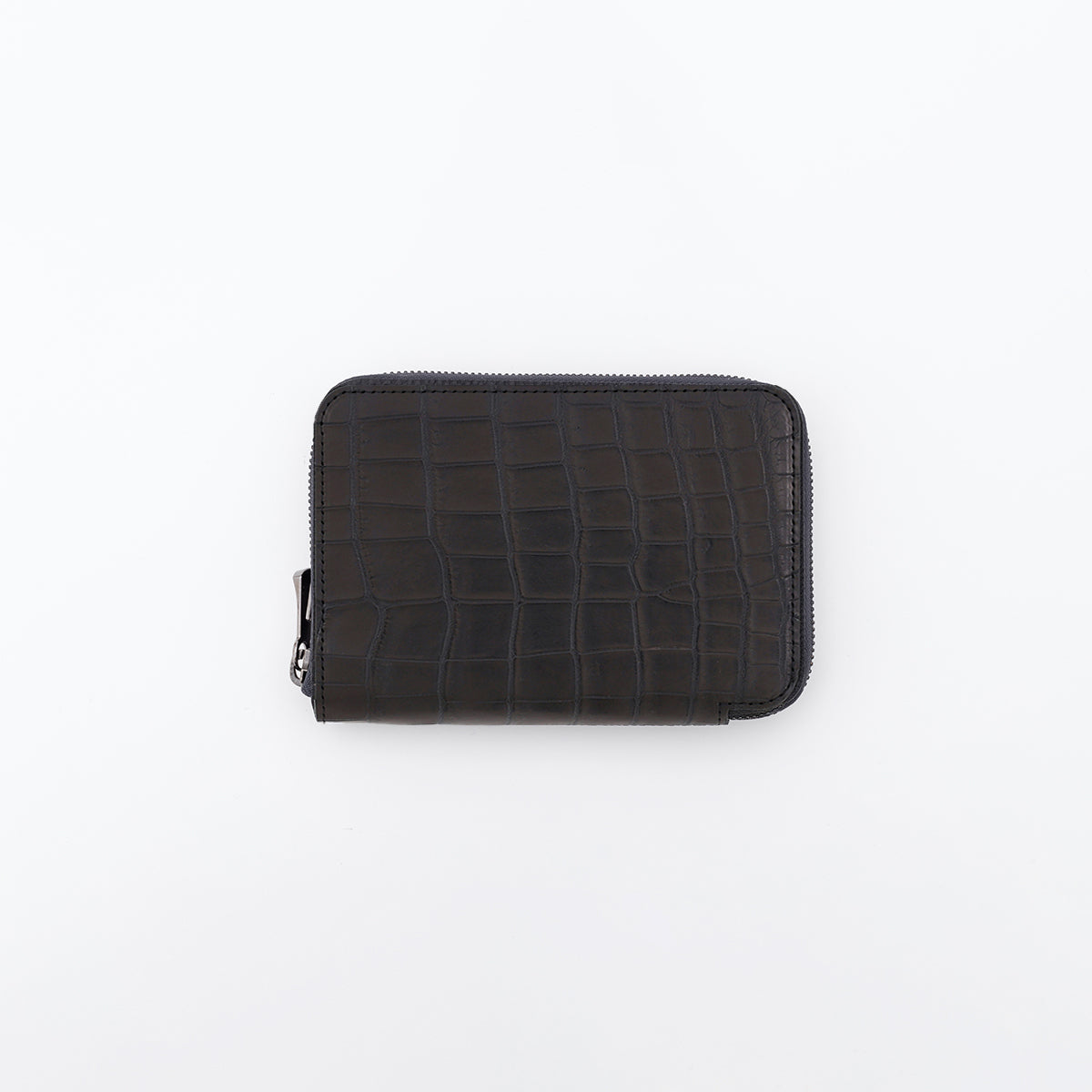 CRISTY STUFFING MID WLT .5 / CROCO BK COLLECTION【LIMITED】(クリスティスタッフィングミッドウォレット / クロコブラックコレクション) - ITTI (イッチ) | 財布 さいふ サイフ 黒 限定 ミディアム メンズ レディース パスポート 通帳 家族 大きい エキゾチック 腑 丸 竹 ファスナー ジッパー ジップ