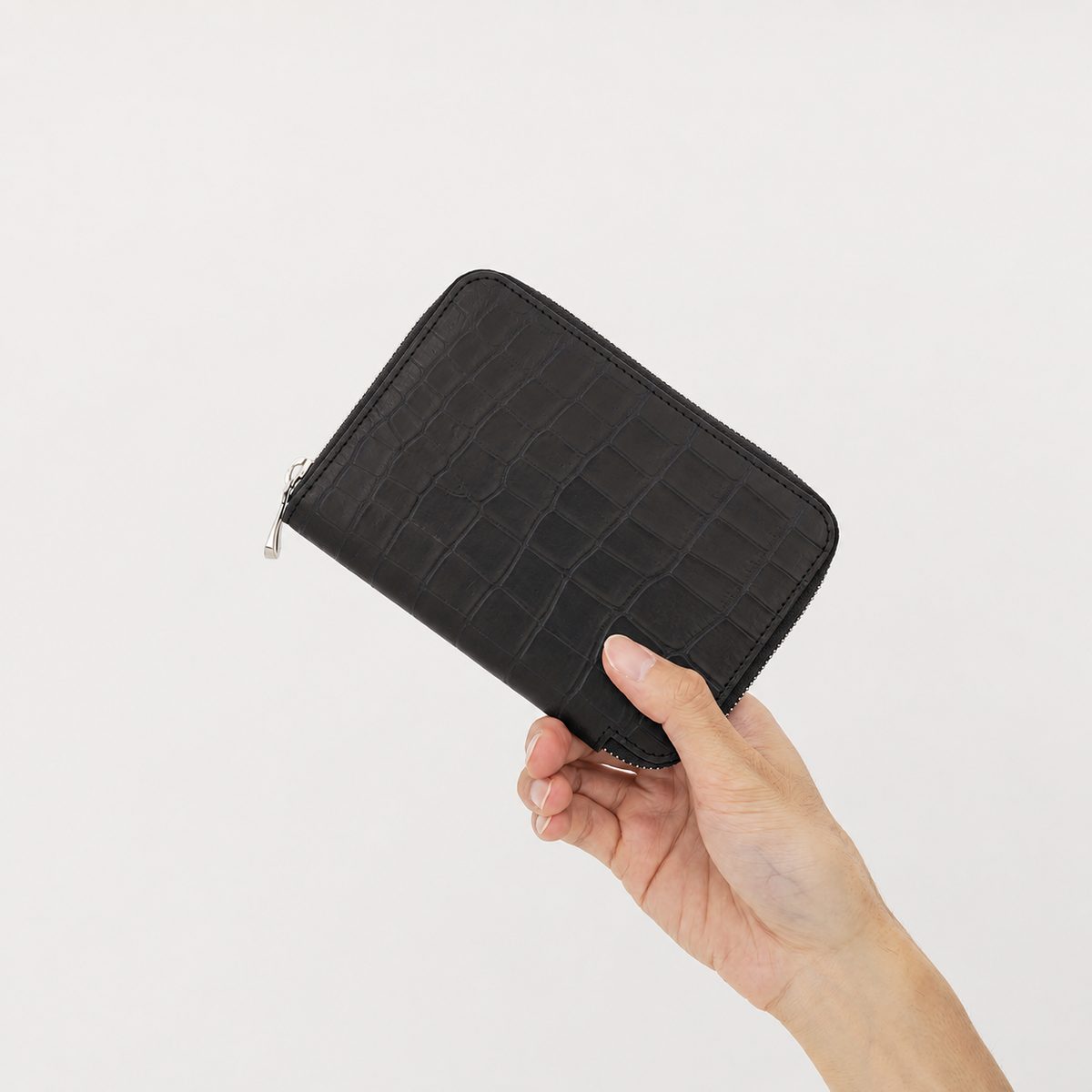 CRISTY STUFFING MID WLT .5 / CROCO|本革 クロコダイル レザー ミディアム財布 メンズ レディース ブランド ブラック|ITTI(イッチ)公式