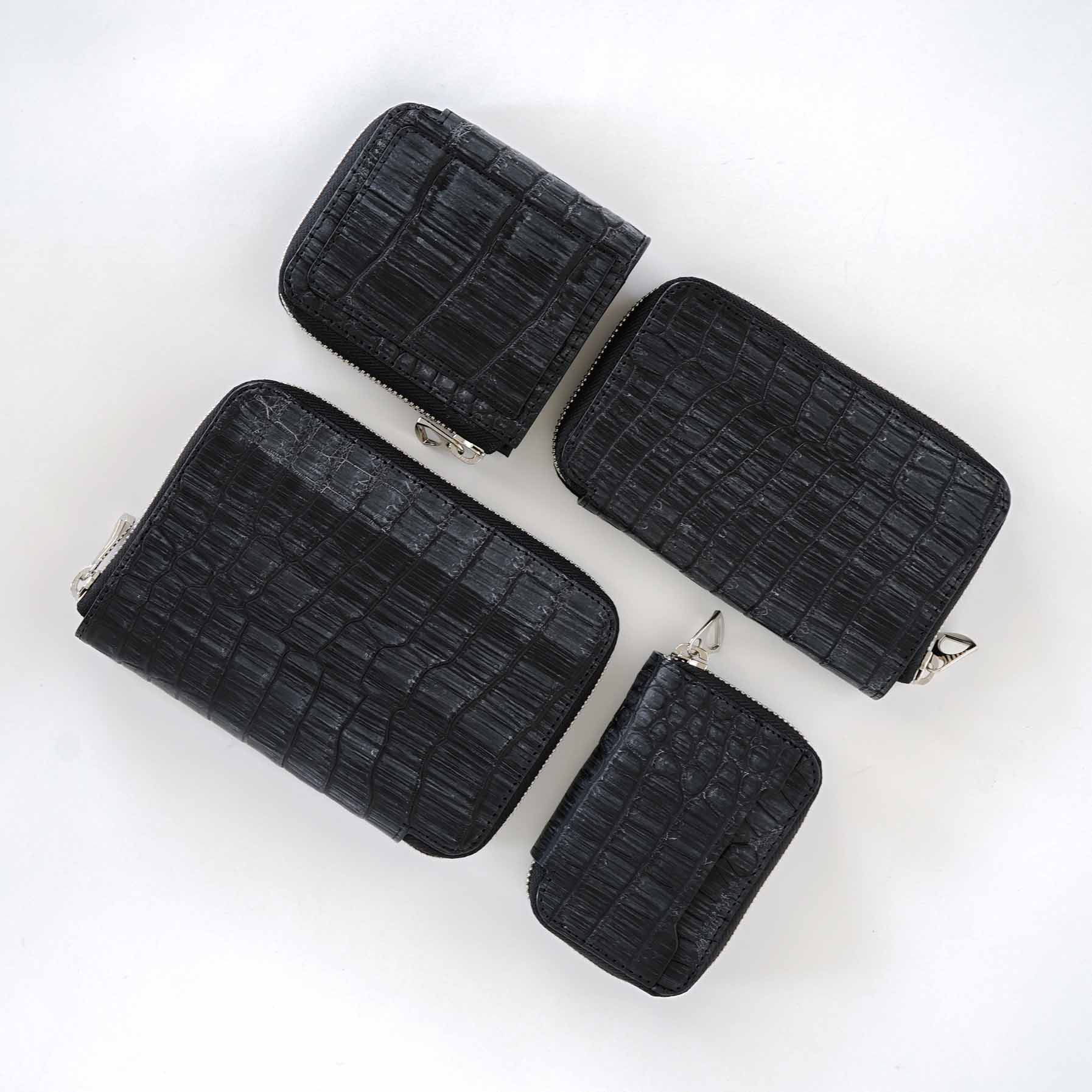 ITTI (イッチ) | CRISTY SMART MID WLT.5 / BRIDLE CROCO(クリスティスマートミッドウォレット/ブライドルクロコダイルレザー)サイフ 財布 さいふ 本革 エキゾチック ミディアム スマホサイズ 収納力 メンズ レディース 黒 ブラック