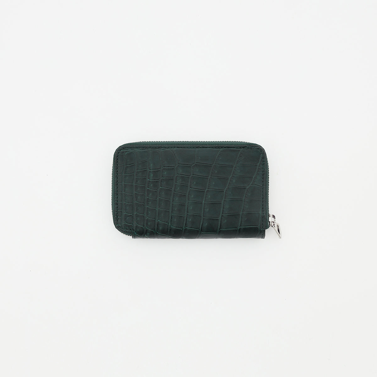 ITTI (イッチ) | CRISTY SMART MID WLT .5 / CROCO(クリスティスマートミッドウォレット/クロコダイル) さいふ 財布 サイフ エキゾチック レザー メンズ レディース ダークグリーン 深緑 スマホサイズ ラウンド ファスナー ジップ ジッパー