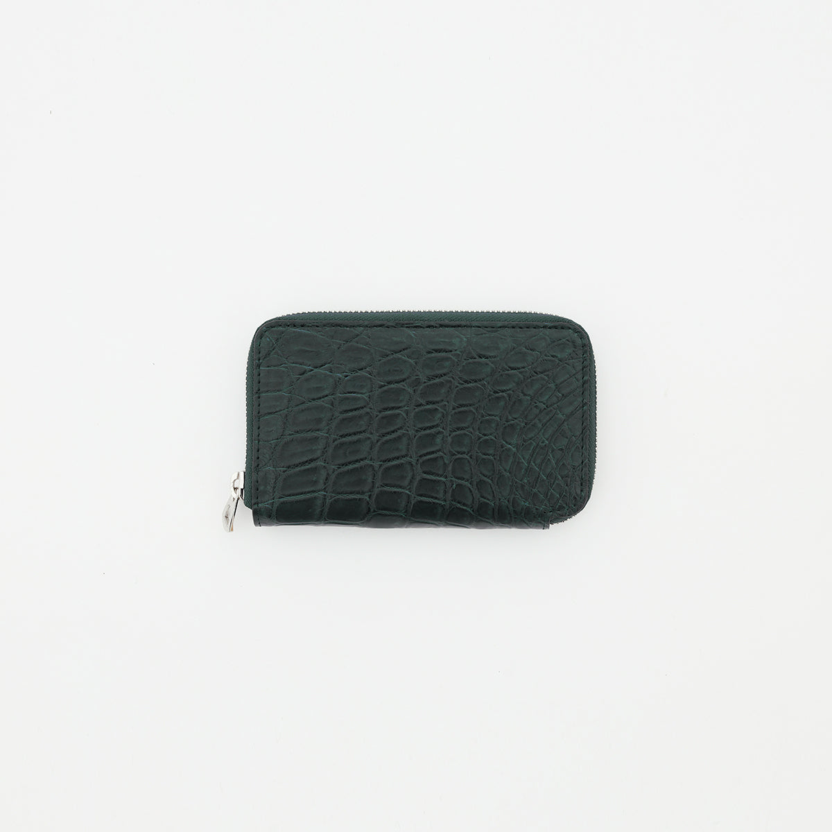 ITTI (イッチ) | CRISTY SMART MID WLT .5 / CROCO(クリスティスマートミッドウォレット/クロコダイル) さいふ 財布 サイフ エキゾチック レザー メンズ レディース ダークグリーン 深緑 スマホサイズ ラウンド ファスナー ジップ ジッパー