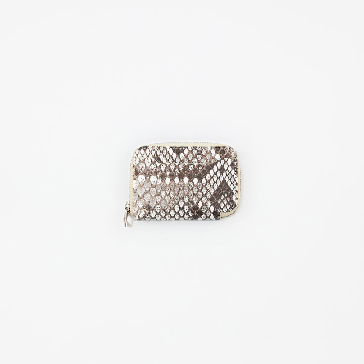 ITTI (イッチ) | CRISTY COIN CARD WLT / MOLURUS(クリスティコインカードウォレット / モラレス) 財布 キャッシュレス さいふ ミニ サイフ パイソン 蛇革 レザー メンズ レディース 鍵 収納 ヘビ へび 柄 ホワイト ブラック 白 黒 小さい