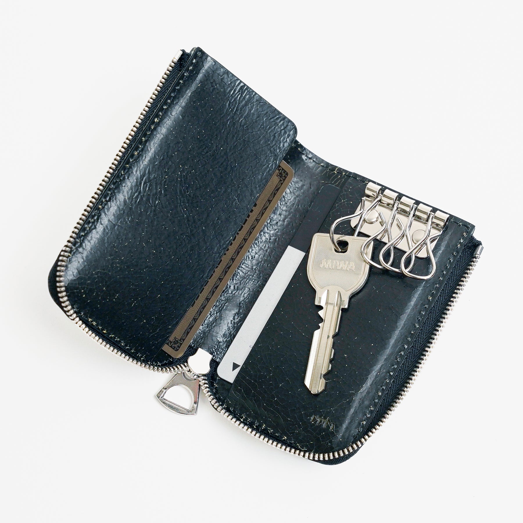 ITTI (イッチ) - CRISTY KEY CARD CASE / CRACK (クリスティキーカードケース / クラック) | 鍵 収納 メンズ レディース レザー ブランド スマートキー 車 ファスナー
