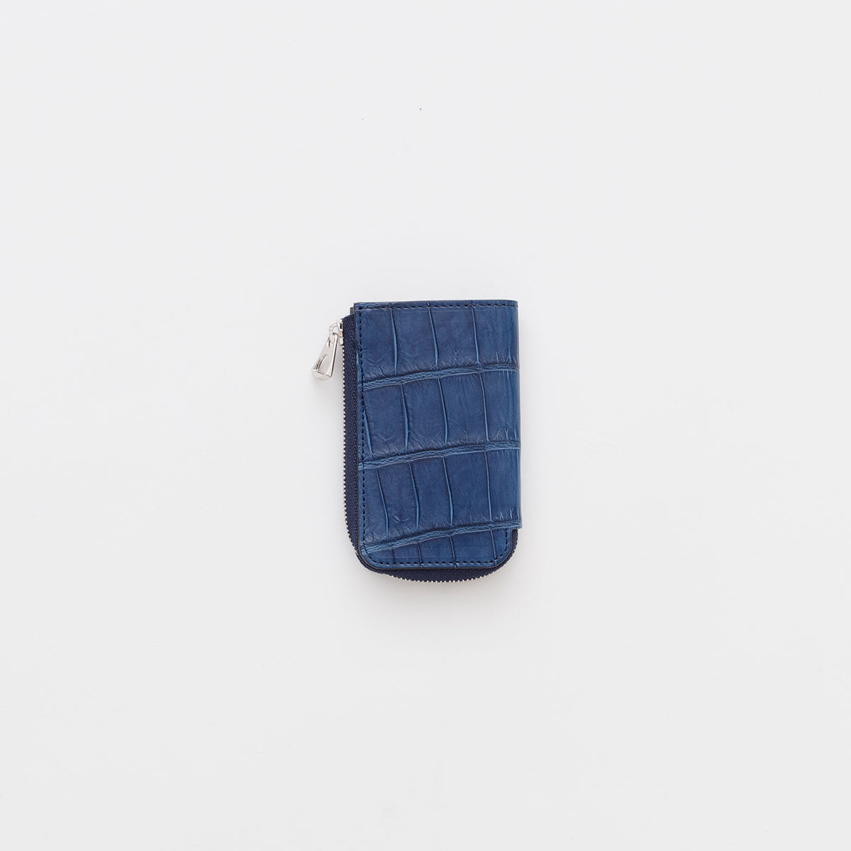 ITTI (イッチ) | CRISTY KEY CARD CASE / AI CROCO(クルスティキーカードケース/藍クロコダイルレザー) エキゾチック 皮革 エルメス HCP社 高品質 ナイル L字ファスナー スマートキー 鍵 ネイビー 紺