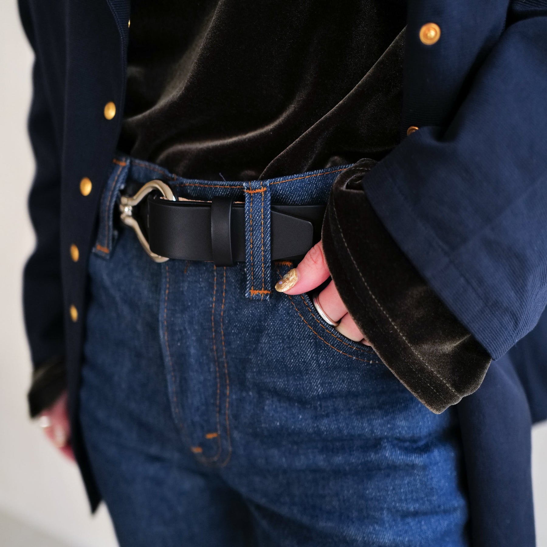 ITTI (イッチ) | HERRIE HOOK BELT / THUG-PM(ヘリーフックベルト/サグ)サイズ 調整 本革 レザー ブランド メンズ レディース モード ギフト プレゼント 金具 メタル ブラック 黒 贈り物
