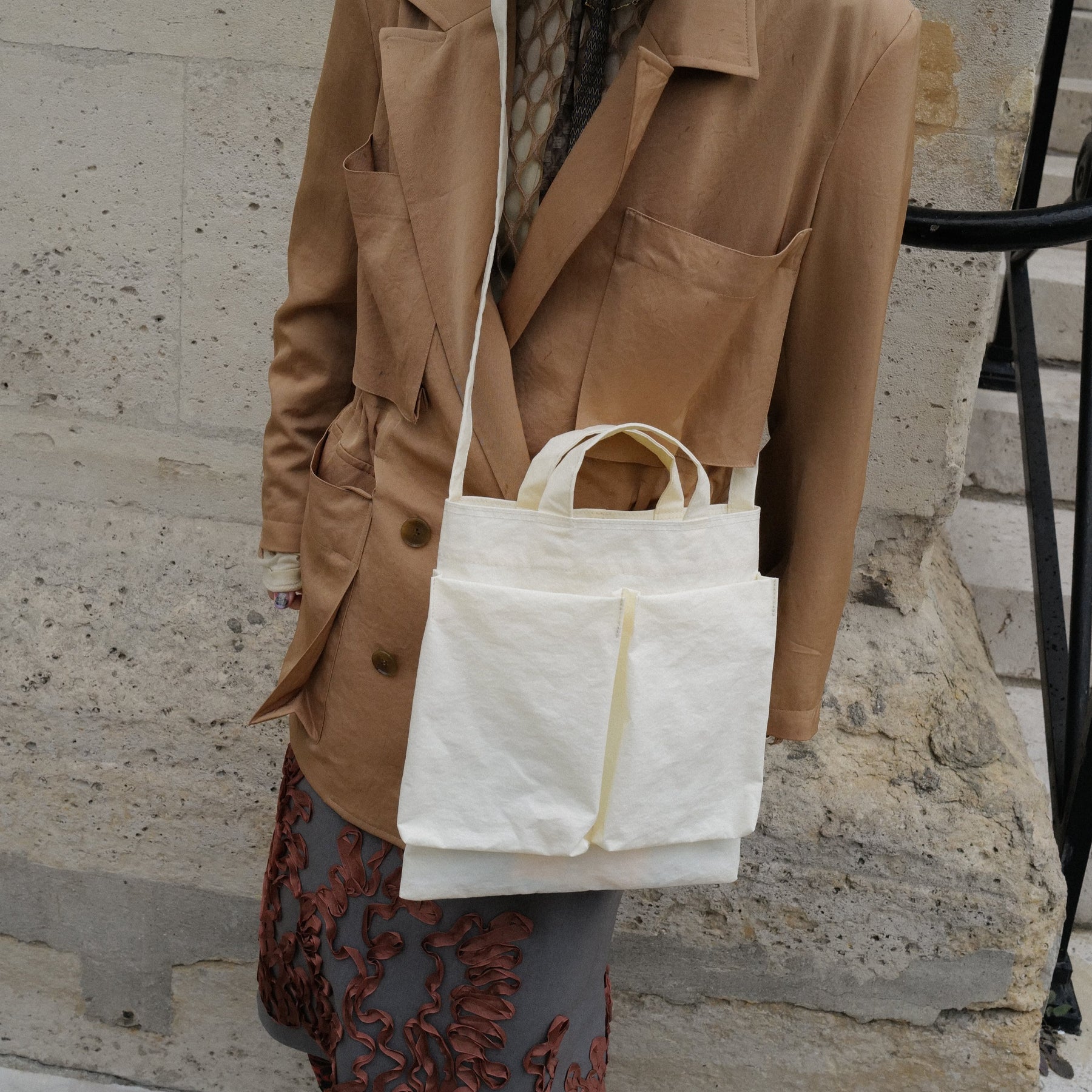 ITTI (イッチ) | ANNIE HELMET VEGETABLE BAG / V.CERATO (アニーヘルメットベジタブルバッグ / ヴィンテージシェラト) | 鞄 バッグ かばん カバン ナイロン 撥水 メンズ レディース ショルダー 斜め掛け 手持ち ハンドル 大きい ビッグ 白 オフ ホワイト 生成り アイボリー ナチュラル