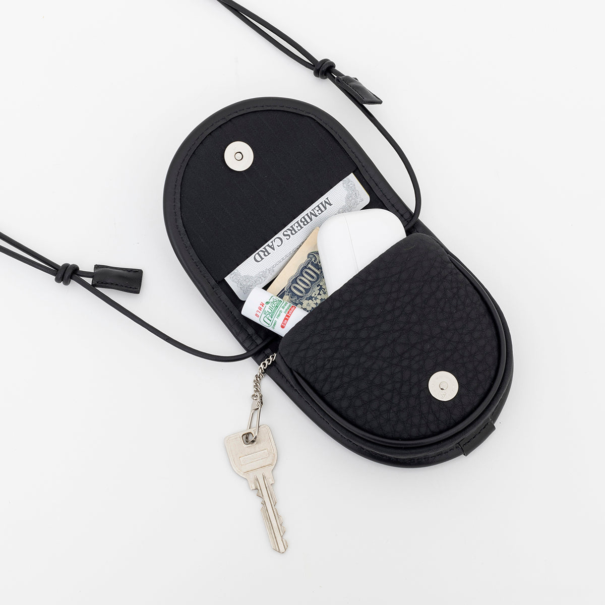 ITTI (イッチ) | MICHELLE ERRAND POUCH / DIPLO SKY (ミシェル エランド ポーチ / ディプロスカイ)レザー ショルダー ミニ バッグ コイン 小物入れ メンズ レディース ネックレス アクセサリー 本革 レザーブランド ブラック 黒 トープ アイボリー 白 グレージュ 鍵 AirPods エアポッズ カード サイフ 財布 さいふ