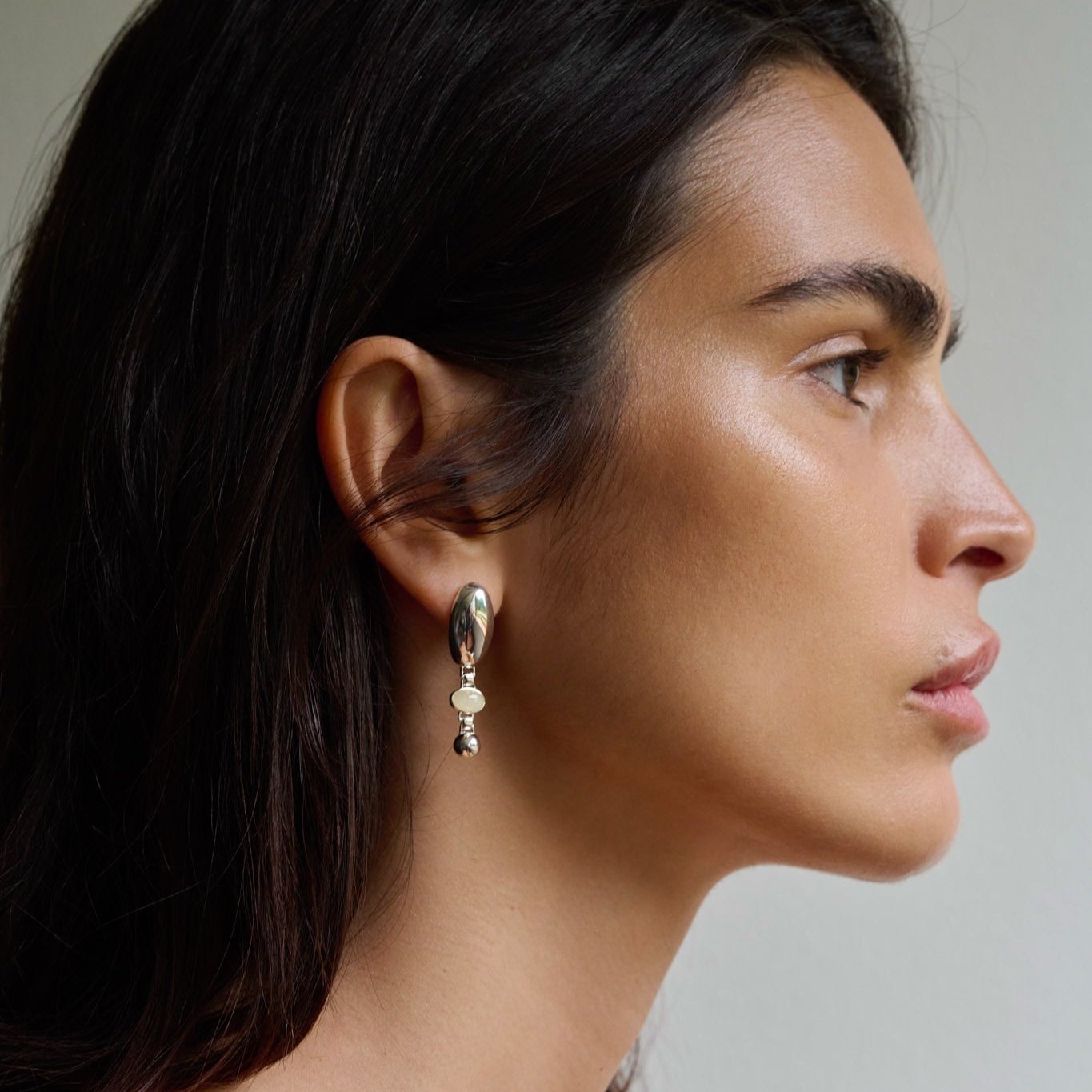 Reflection Dangle Earrings - SILVER / RAGBAG (リフレクションダングリングイヤリング・ピアス - シルバー / ラグバッグ) - ICHI GALLERY | ジュエリー ブランド デンマーク 女性 小物 アクセサリー ギフト 贈り物 プレゼント