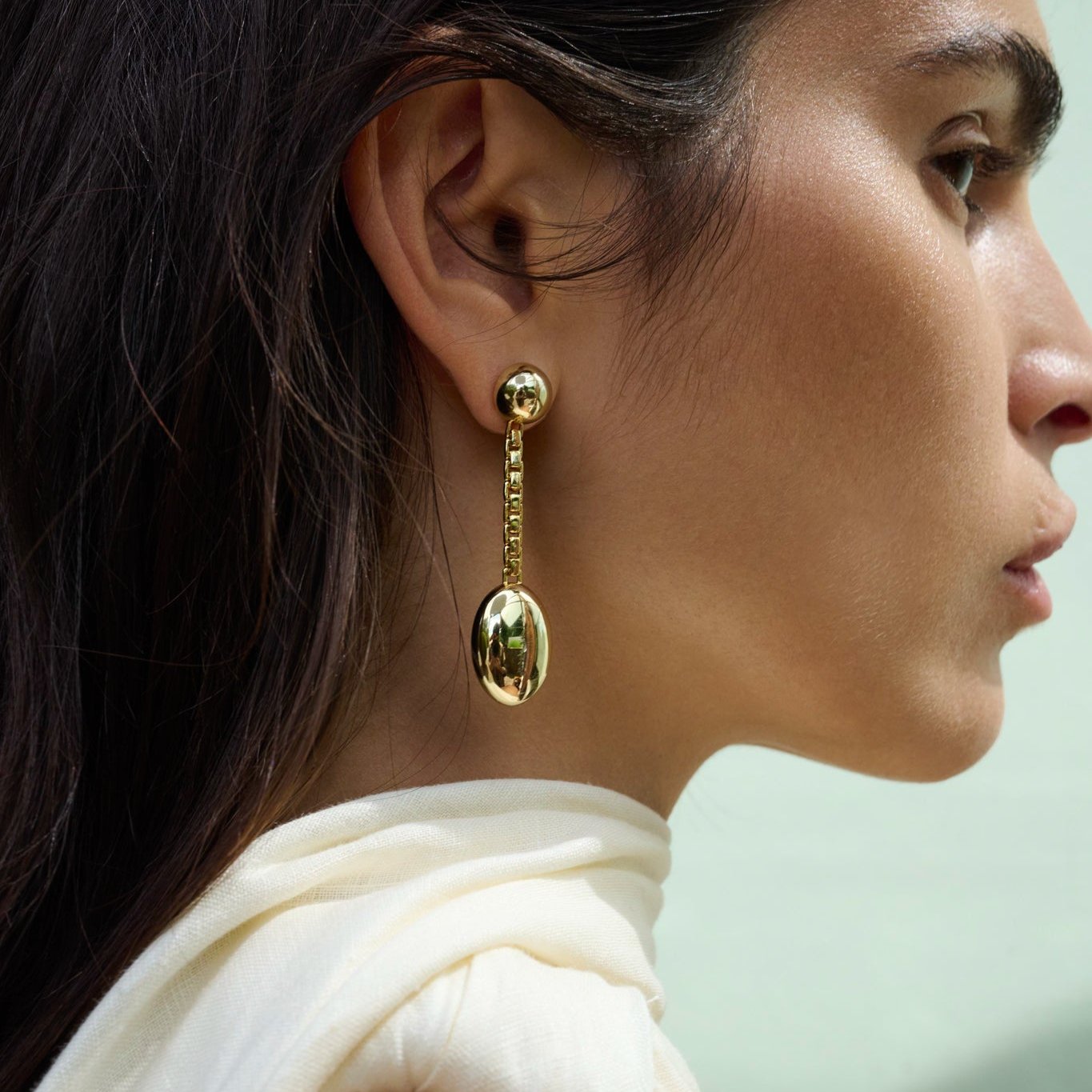 Reflection Long Earrings - GOLD / RAGBAG (リフレクションロングイヤリング・ピアス - ゴールド / ラグバッグ) - ICHI GALLERY | ジュエリー ブランド デンマーク 女性 小物 アクセサリー ギフト 贈り物 プレゼント