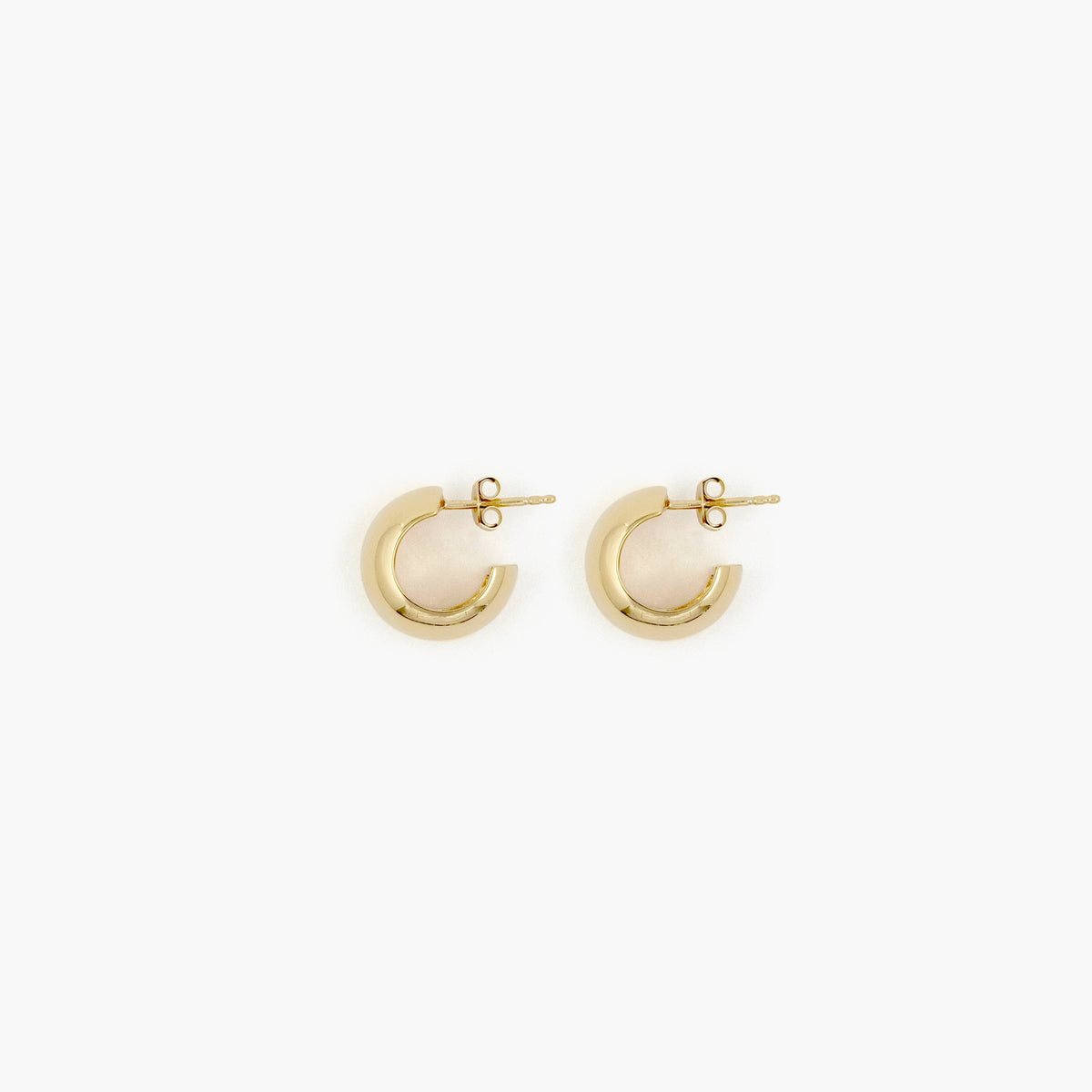 Reflection Small Hoops - GOLD / RAGBAG (リフレクションスモールフープスイヤリング・ピアス - ゴールド / ラグバッグ) - ICHI GALLERY | ジュエリー ブランド デンマーク 女性  小物 アクセサリー ギフト 贈り物 プレゼント