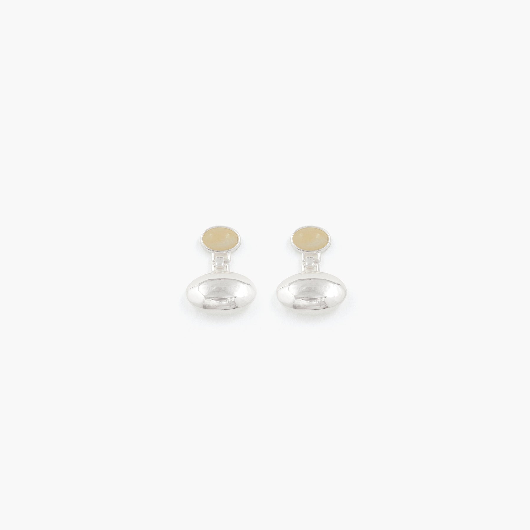 Reflection Topaz Earring - SILVER / RAGBAG (リフレクショントパーズイヤリング・ピアス - シルバー / ラグバッグ) - ICHI GALLERY | トパーズ ハニーストーン デンマーク ジュエリー ブランド 女性 小物 アクセサリー ギフト 贈り物 プレゼント