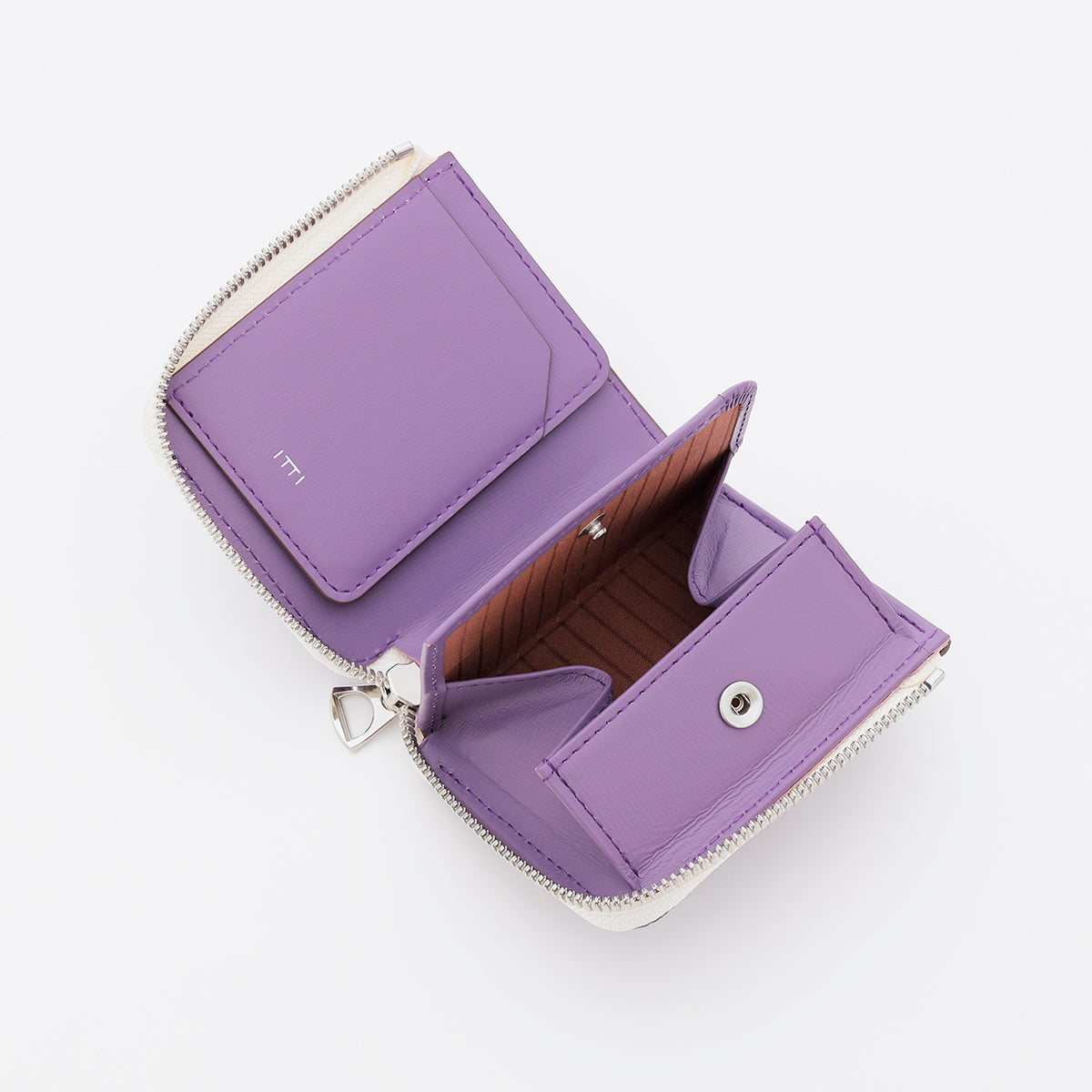 ITTI (イッチ) | CRISTY VERY COMPACT WLT .5 / DIPLO FJORD(ベリーコンパクトウォレット) | 本革 財布 レザー ミニ サイフ メンズ レディース さいふ 紫 ライト パープル ラベンダー キャッシュレス 現金