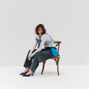 HERRIE KINCHAKU POUCH - GPM / DIPLO SKY - 25Q3｜巾着ポーチ 本革 スマホ 財布収納｜ITTI（イッチ）公式