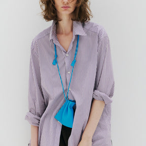 HERRIE KINCHAKU POUCH - XXS / DIPLO SKY - 25Q3｜ミニ巾着ポーチ 本革 シュリンクレザー ユニセックス｜ITTI（イッチ）公式