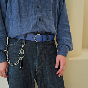 THUG LEATHER BELT / BLACK｜本革 4cm幅 ユニセックス レザー ベルト メンズ 着用｜ITTI（イッチ）公式