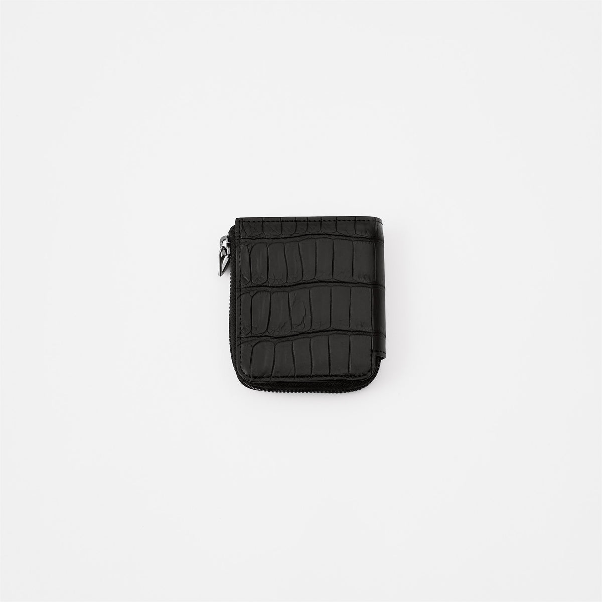 CRISTY VERY COMPACT WLT .5 / POROSUS CROCO BK｜クロコダイル 本革コンパクト財布 L字ファスナー メンズ レディース｜ITTI（イッチ）公式