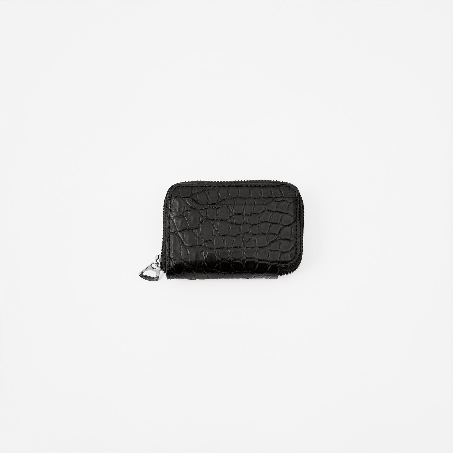 CRISTY COIN CARD WLT / POROSUS CROCO BK｜クロコダイル 本革ミニ財布 ラウンドファスナー メンズ レディース｜ITTI（イッチ）公式