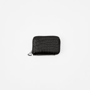 CRISTY COIN CARD WLT / POROSUS CROCO BK｜クロコダイル 本革ミニ財布 ラウンドファスナー メンズ レディース｜ITTI（イッチ）公式