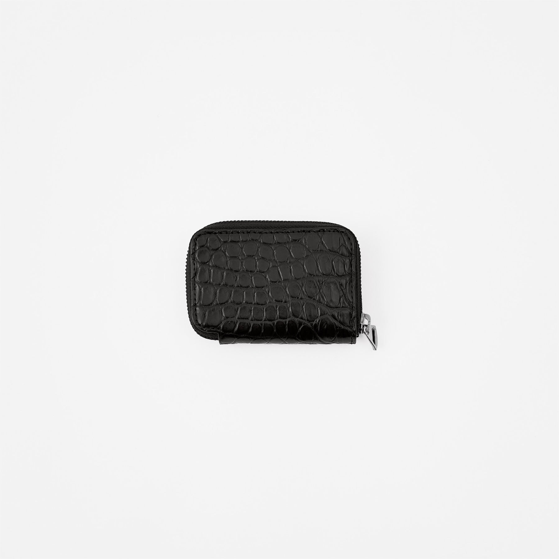 CRISTY COIN CARD WLT / POROSUS CROCO BK｜クロコダイル 本革ミニ財布 ラウンドファスナー メンズ レディース｜ITTI（イッチ）公式