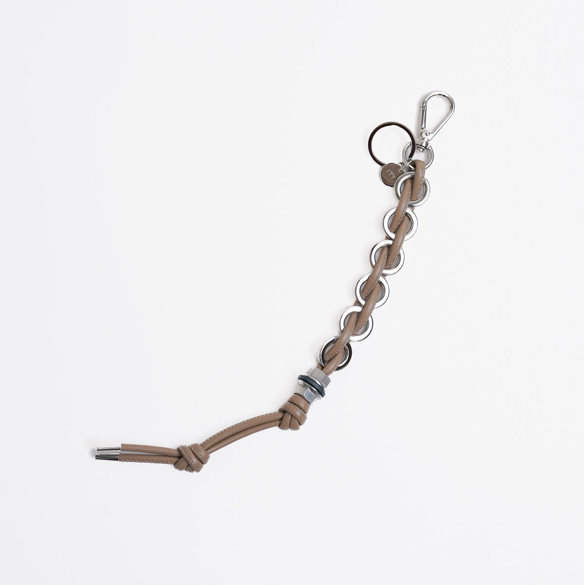 ITTI (イッチ) - CRISTY RING CHAIN KNOT CHARM / STCOW (クリスティリングチェーンノットチャーム / ステッチカウレザー) | キーホルダー 鍵 リング レザー ブランド メンズ レディース 贈り物 ギフト プレゼント トープ グレージュ ブラウン