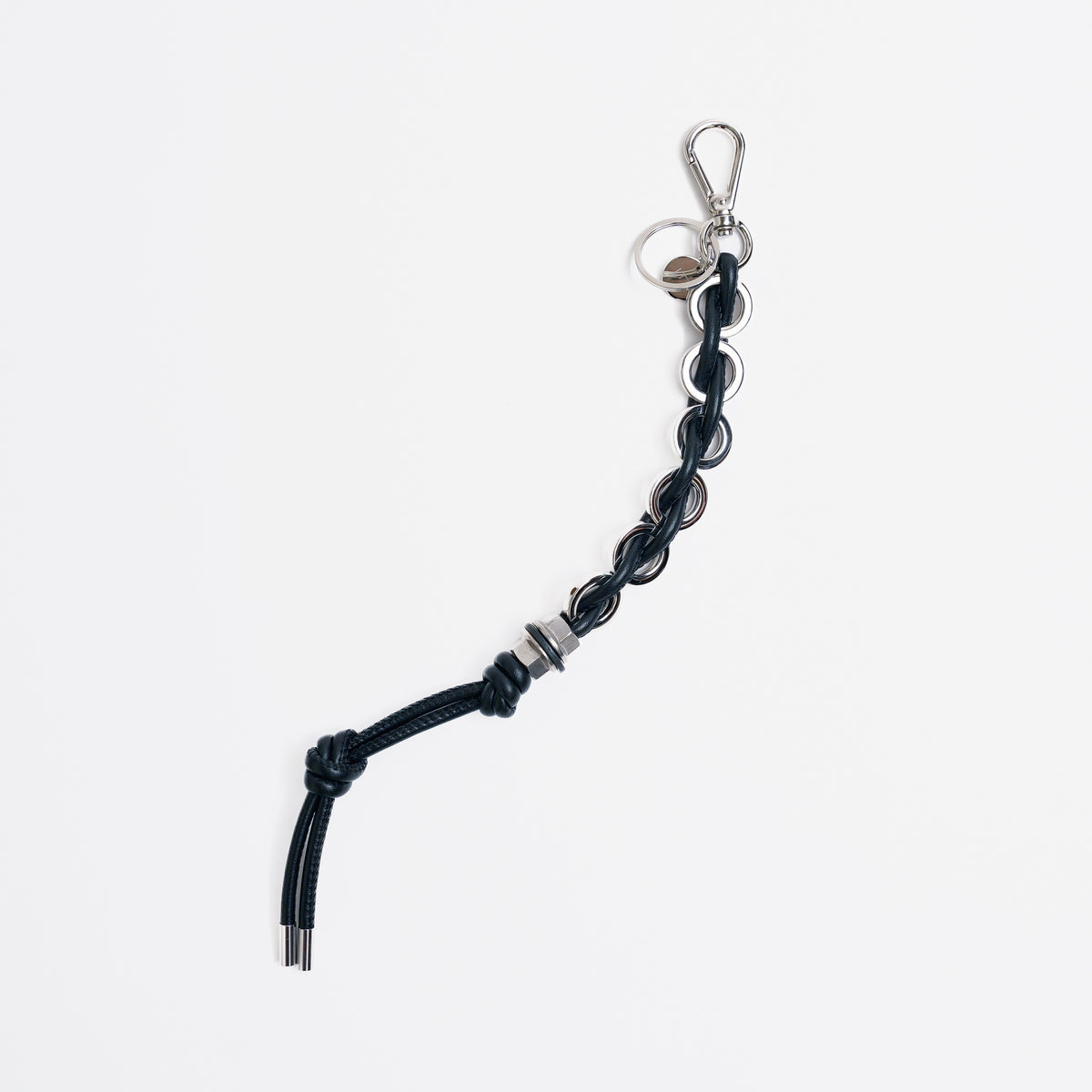 ITTI (イッチ) - CRISTY RING CHAIN KNOT CHARM / STCOW (クリスティリングチェーンノットチャーム / ステッチカウレザー) | キーホルダー 鍵 リング レザー ブランド メンズ レディース 贈り物 ギフト プレゼント アイボリー ブラック 黒