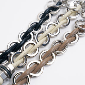 ITTI (イッチ) - CRISTY RING CHAIN KNOT CHARM / STCOW (クリスティリングチェーンノットチャーム / ステッチカウレザー) | キーホルダー 鍵 リング レザー ブランド メンズ レディース 贈り物 ギフト プレゼント 