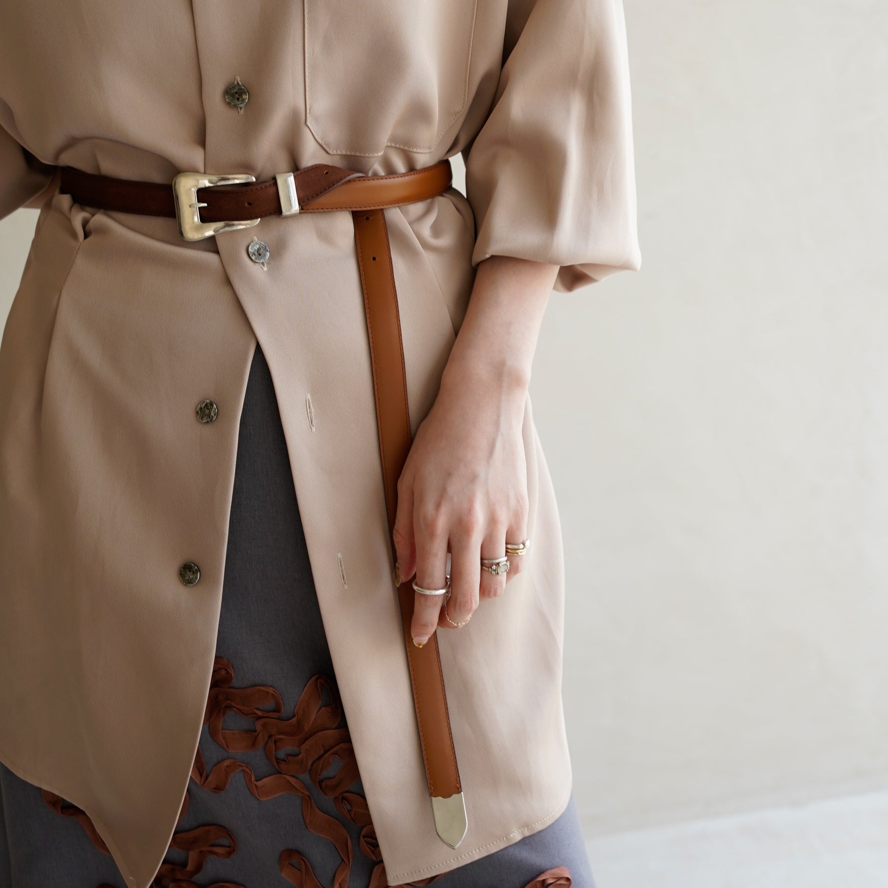 ITTI (イッチ) | Metal by The Letters SLIM WESTERN BELT / STNB (メタルバイザレターズ スリムウエスタンベルト / スムースヌバック) | 切り替え レザー ブランド 贈り物 ギフト プレゼント