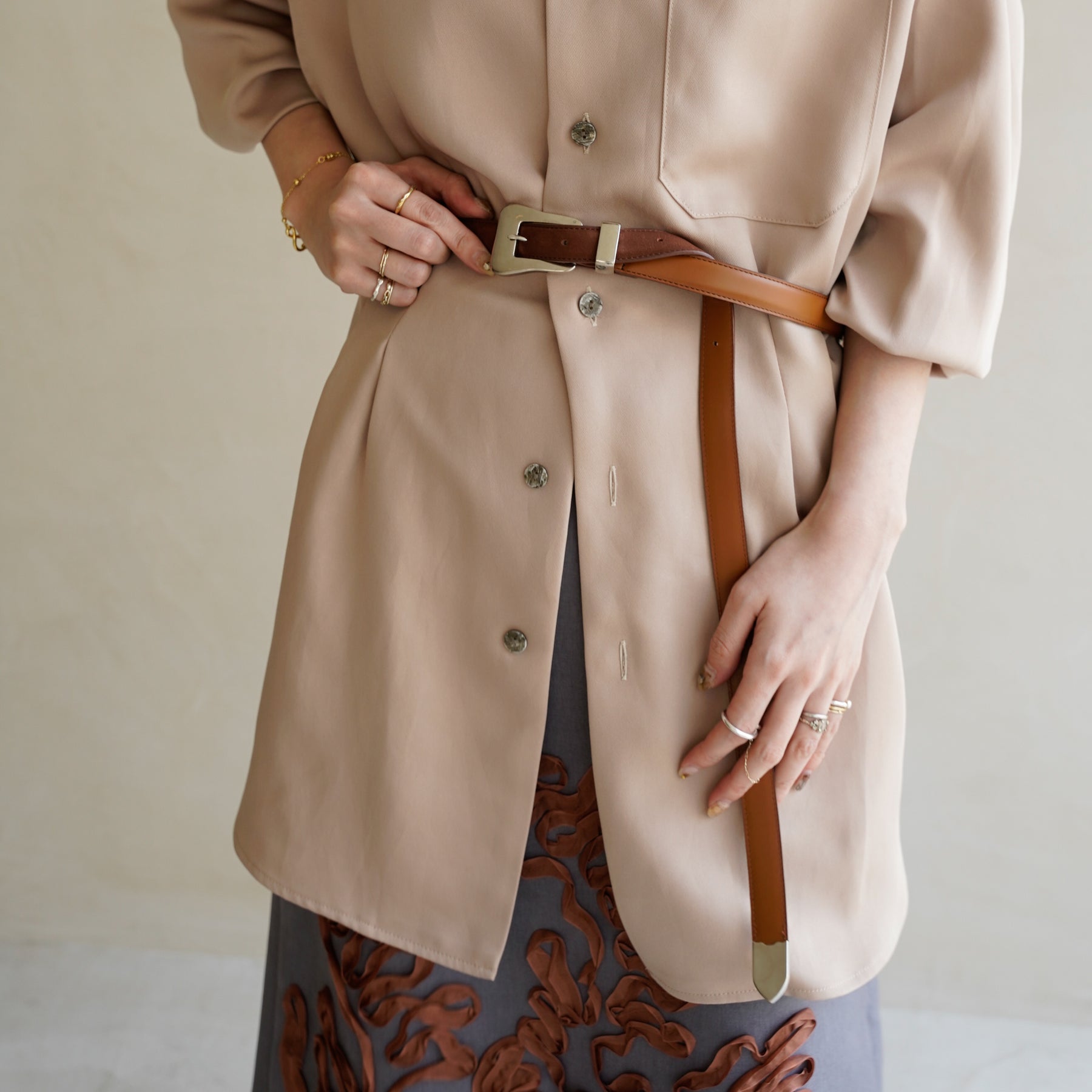 ITTI (イッチ) | Metal by The Letters SLIM WESTERN BELT / STNB (メタルバイザレターズ スリムウエスタンベルト / スムースヌバック) | 切り替え レザー ブランド 贈り物 ギフト プレゼント