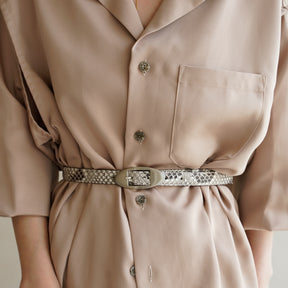 ITTI (イッチ) | HERRIE W BUCKLE BELT / MOLURUS (ヘリーダブルバックルベルト / モラレスパイソンレザー) | ブランド 蛇 柄 メンズ レディース プレゼント 贈り物 ギフト