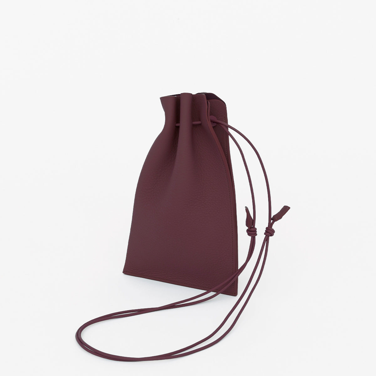 HERRIE KINCHAKU POUCH - PM / DIPLO SKY｜シュリンクレザーの巾着