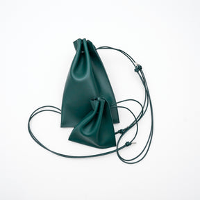 HERRIE KINCHAKU POUCH - PM / RAPTO FLEX｜ミニマル 巾着ポーチ 本革 ブラック メンズ レディース｜ITTI（イッチ）公式