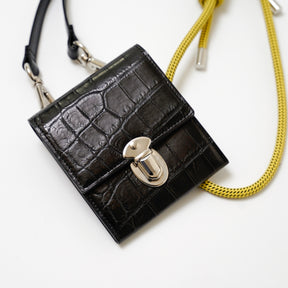 ITTI (イッチ) | MICHELLE FUKIN ERRAND POUCH / CROCO (ミッシェル風琴エランドポーチ / クロコダイル) 財布 さいふ サイフ ショルダー 斜め掛け エキゾチック レザー ブラック 黒 メンズ レディース ブランド ミニ