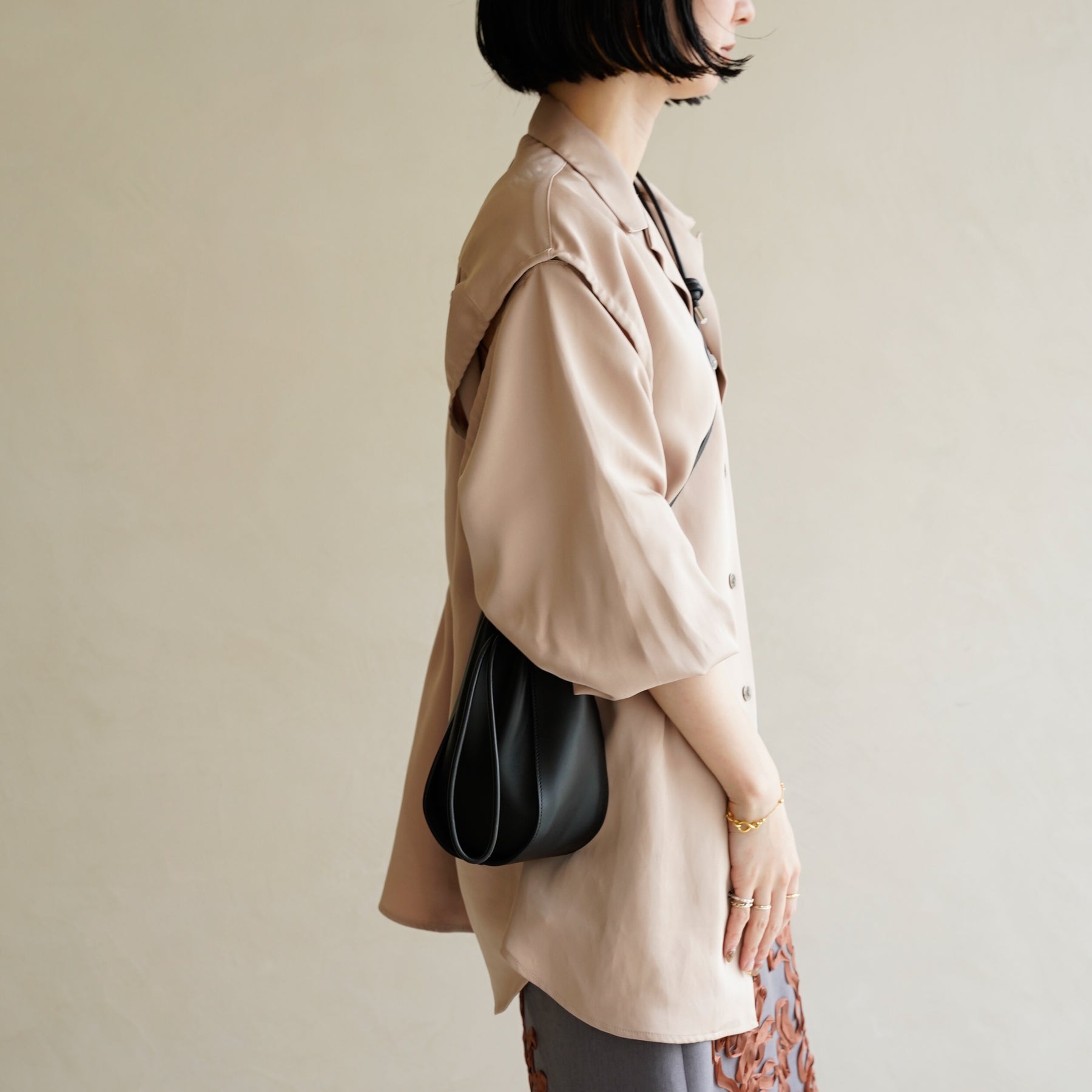 HERRIE KINCHAKU POUCH - GPM / RAPTO FLEX｜レザー巾着ポーチ 本革