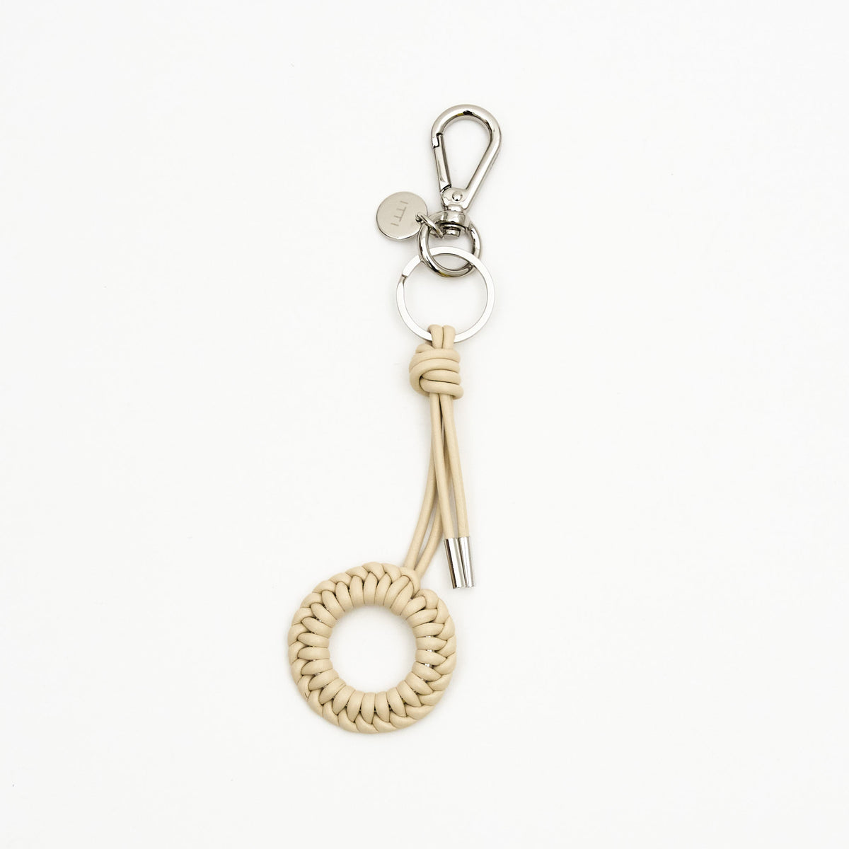 ITTI (イッチ) | CRISTY KNOT FINGER CIRCLE CHARM / RAPTO JP (クリティノットフィンガーサークルサークルチャーム / ラプト) キーホルダー メンズ レディース スマートフォン 携帯 モバイル レザー ブランド トープ ベージュ グレージュ 茶色