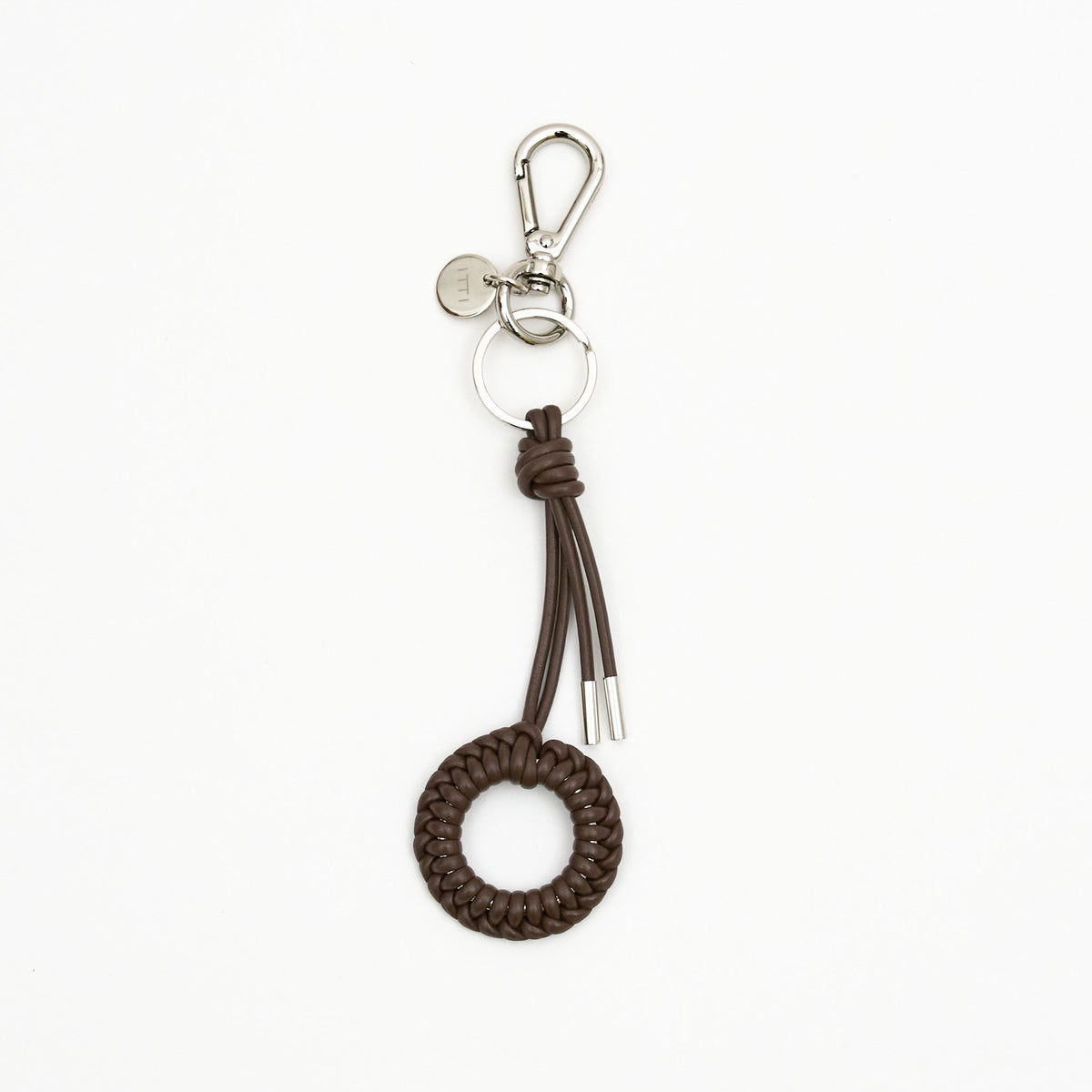 ITTI (イッチ) | CRISTY KNOT FINGER CIRCLE CHARM / RAPTO JP (クリティノットフィンガーサークルサークルチャーム / ラプト) キーホルダー メンズ レディース スマートフォン 携帯 モバイル レザー ブランド トープ ベージュ グレージュ 茶色
