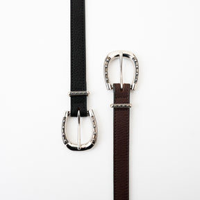 METAL BY THE LETTERS HORSE BIT BUCLE BELT｜真鍮馬蹄バックル 本革ウエスタンベルト メンズ レディース ユニセックス｜ITTI（イッチ）公式
