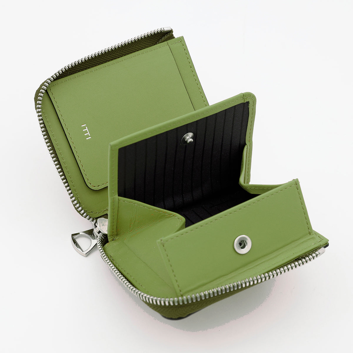 ITTI (イッチ) | CRISTY VERY COMPACT WLT .5 / DIPLO FJORD(ベリーコンパクトウォレット)本革 レザー メンズ レディース 限定 リミテッド ミニサイフ 財布 さいふ キャッシュレス ブランド ライトグリーン 緑 開運 縁起 金運 抹茶色