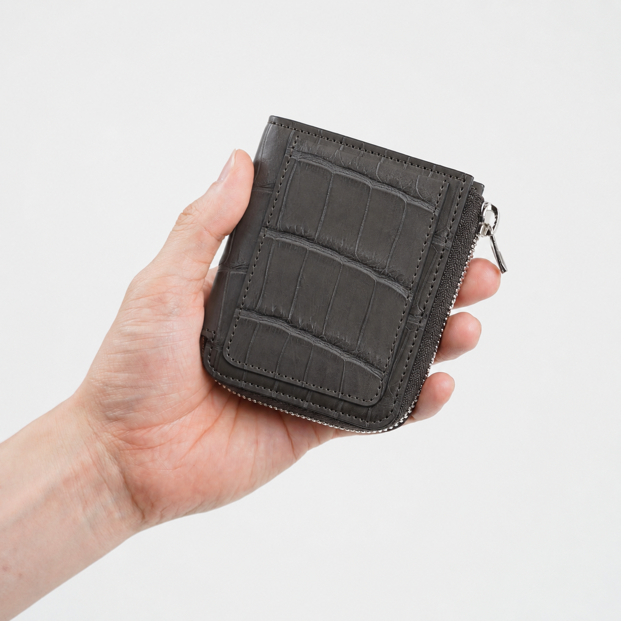 CRISTY VERY COMPACT WLT .5 / POROSUS CROCO｜ポロサス クロコダイル 本革コンパクト財布 L字ファスナー メンズ レディース｜ITTI（イッチ）公式